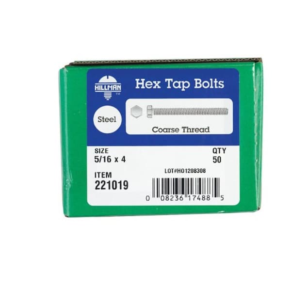 Hillman Hex Head Tap Bolt, 4 in L, 50 PK 5322904 - main